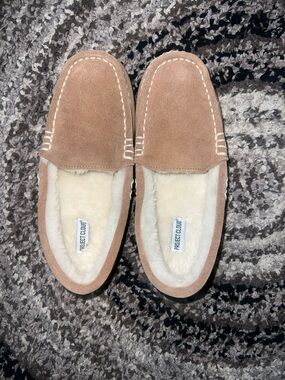 Project Cloud Suede Moccasin Slippers in Light Tan